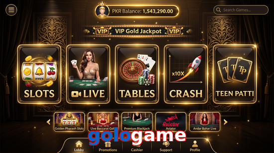 Main screen of Gologame casino page for PK players