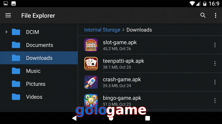 Main screen of Gologame gameapk page for PK players